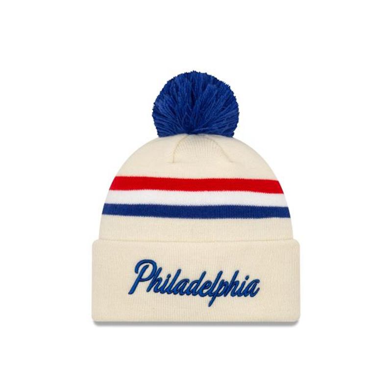 NBA Philadelphia 76ers 2019 Authentics City Series Pom Knit (TON7143) - Brown New Era Beanies